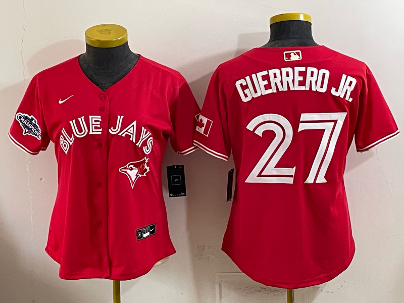 women 2026 Toronto Blue Jays #27 Guerrero Jr red Game Nike MLB Jersey 0716001 2